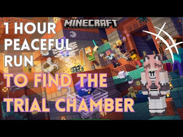 [Minecraft] One hour peaceful run to find the trial chamber | 1時間のピースフル癒し時間