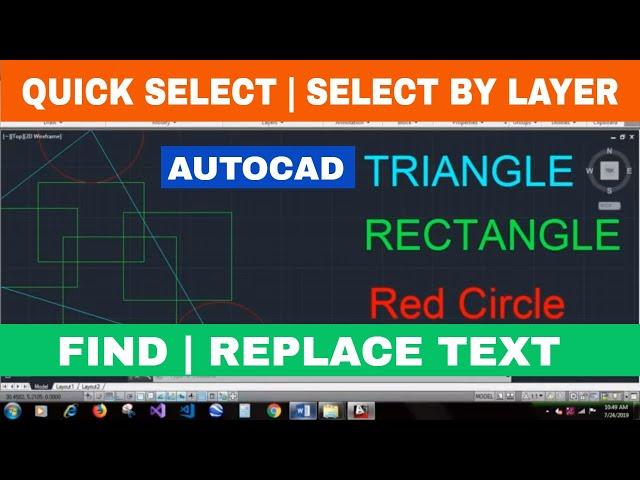 [AUTOCAD] QUICK SELECT | SELECT BY LAYER | FIND TEXT AND REPLACE IN AUTOCAD