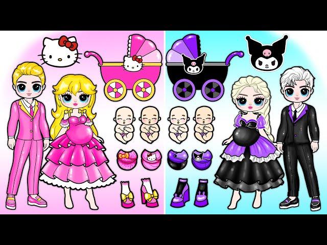 Hello Kitty Pregnant VS Kuromi Pregnant  Barbie Transformation Handmade | DIY Arts & Paper Crafts