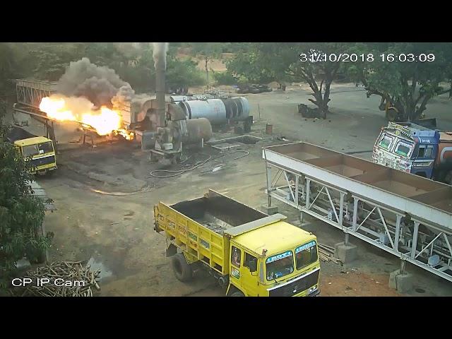 Asphalt plant explosion. accident in plant