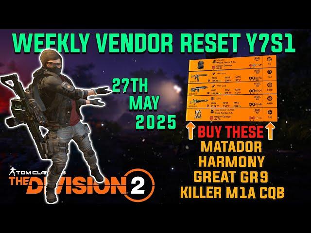 The Division 2 | *NEW* WEEKLY VENDOR RESET Y7S1 | May 27th 2025