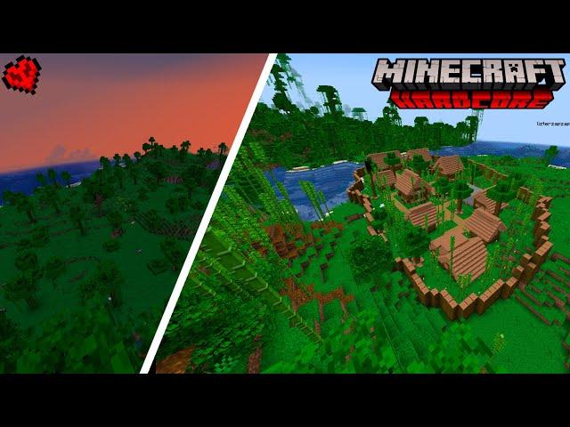 Я ПОСТРОИЛ ДЖУНГЛЕВУЮ ДЕРЕВНЮ ЖИТЕЛЕЙ в МАЙНКРАФТ ХАРДКОРЕ #minecraft