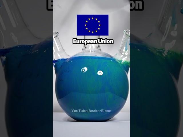 The European Union in Liquid Form: Mesmerizing Flag Color Fusion | Relaxing ASMR Art #satisfyingart