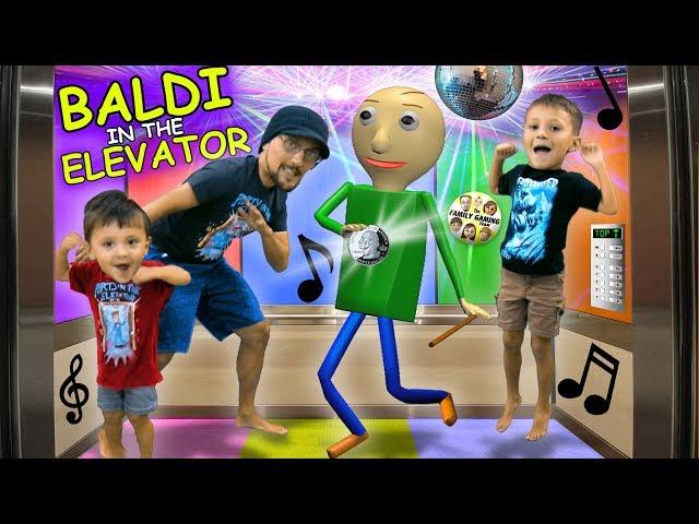  BALDI PARTY IN THE ELEVATOR + BALDI goes CAMPING w/ FGTEEV In Real Life & FNAF Ruins It!