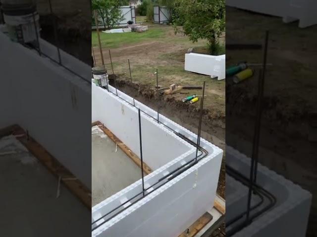 Строительство бассейна из несъемной опалубки. Construction of swimming pools
