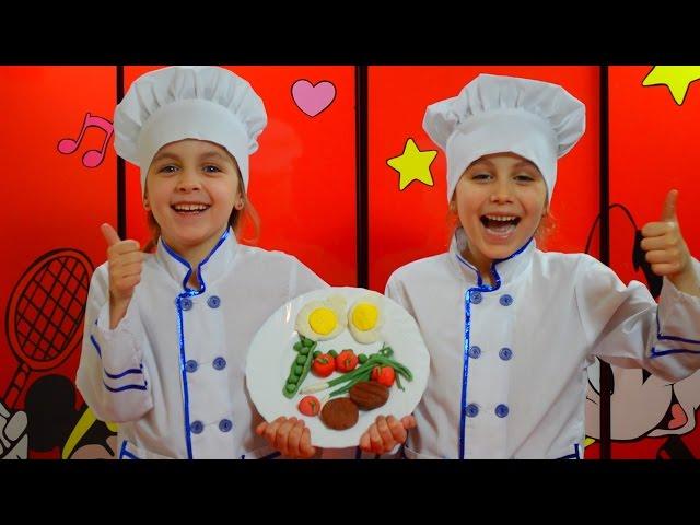 Cooking breakfast from clay to Play . Cooking eggs . Play doh. Children's channel to grow with us .