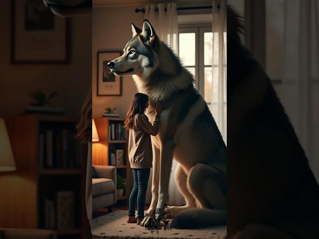 wolf with girl Th1.1 #WolfAIShorts #wolf #GirlwithWolf #AnimalLoversShorts
