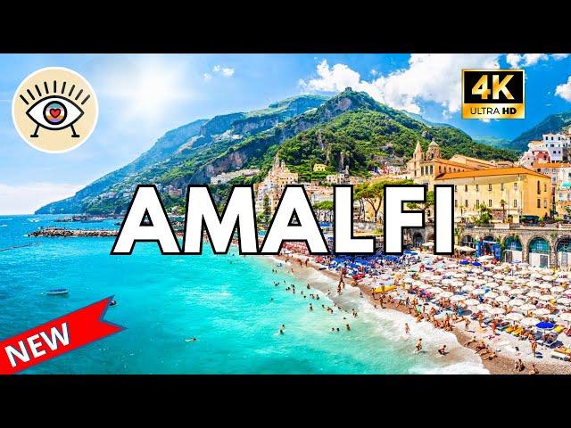 [4K]  AMALFI Italy (Amalfi Coast) ⭐ WALKING TOUR WITH SUBTITLES (Story) DRONE