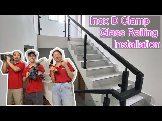 PEMCO Hardware D Clamp Balustrade Stair Glass Railing Installation