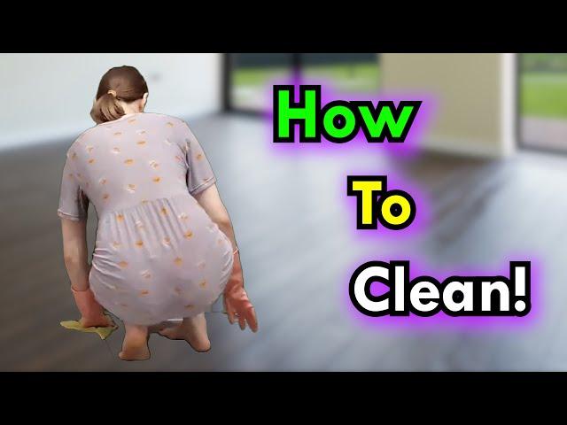 4K Transparent Cleaning: Cleaning the floor | clean with me | sheer dress