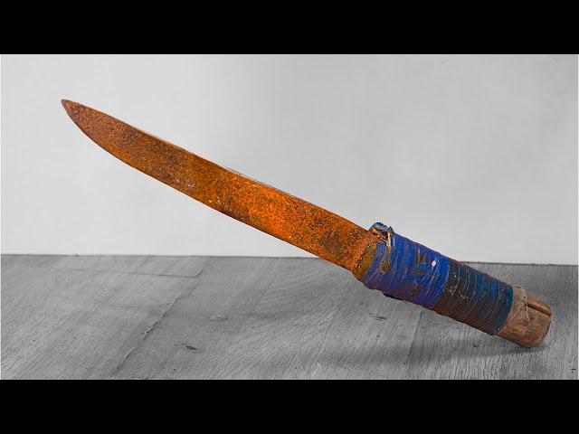 Long Pointy Knife With Worn Out Handle Restoration!