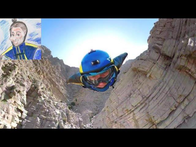 Wingsuit BASE jump with 360 cam, RAK