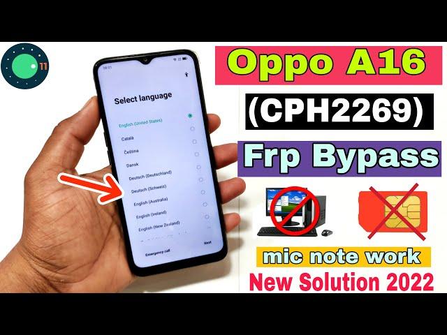 Oppo A16 FRP Bypass | New Trick 2022 | Oppo (CPH2269) Google Account Bypass Without Pc |