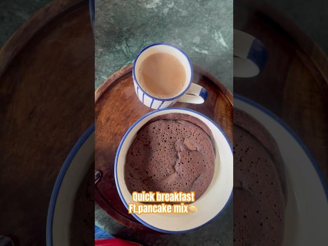 Quick breakfast with pancake mix and chai #youtubeshorts #treding  #viralshorts #pancakemix