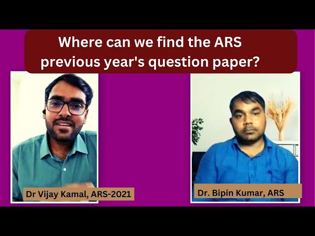 Where can we find the ARS previous year's question paper