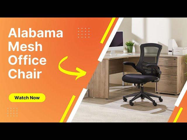 Alabama Mesh Office Chair - Flip Up Padded Folding Arms