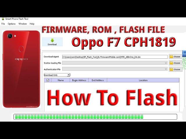 Oppo F7 CPH1819 Full Flash Scatter Rom By Free Tool - How To Flash Hang On Logo Dead Boot Repair )