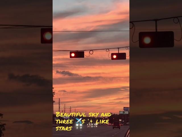 Beautiful sky and three  ️ shining like stars