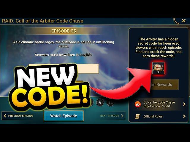 NEW PROMO CODE CHASECALL OF THE ARBITER EPISODE 5 | RAID SHADOW LEGENDS