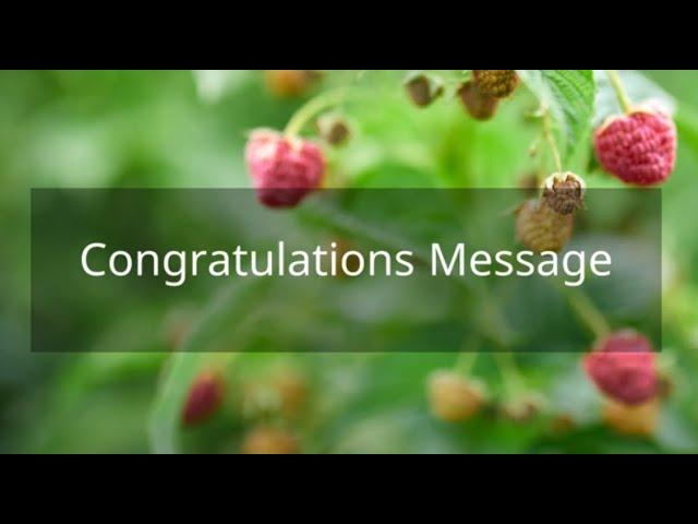 Congratulations Message