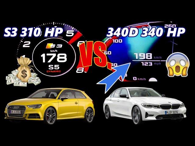  $90K Diesel Beast vs. Turbo Hot Hatch! BMW M340d vs. Audi S3 – Drag Race Showdown 