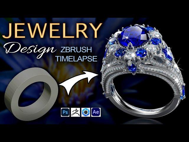 Blue Stone Ring / Jewelry Design / ZBrush Timelapse / Aleksandr Platonychev