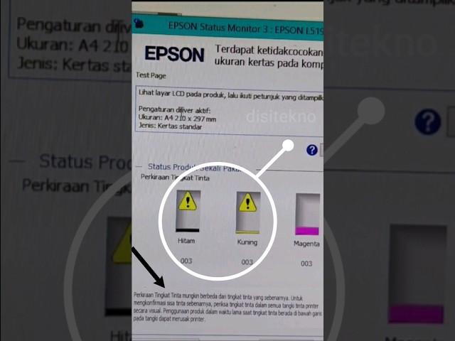 Warning|Epson L5190 Jangan Abaikan Status Tinta Seperti ini #printer #printerepson #epsonecotank