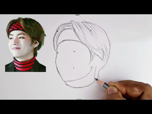 How to draw BTS V Kim taehyung  step by step