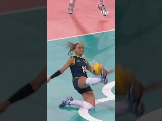 This volleyball save is INSANE!  #Shorts