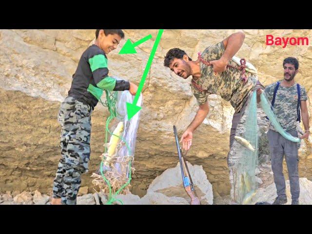 Very interesting fishing and the complete story of Jahanbakhsh and Hossein in the Khorsan River