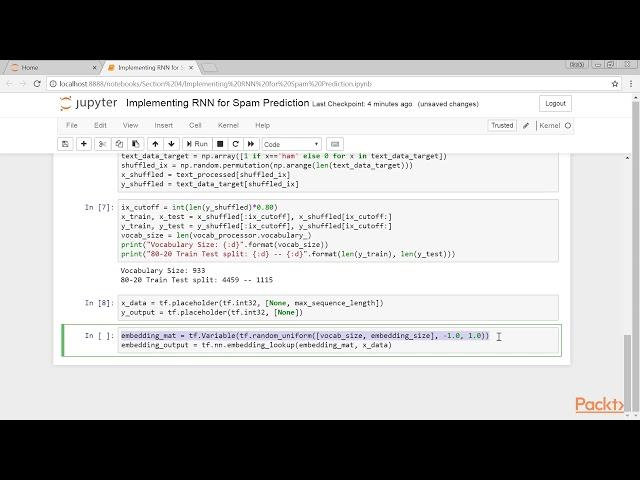 TensorFlow for Neural Network Solutions: Implementing RNN for Spam Prediction|packtpub.com