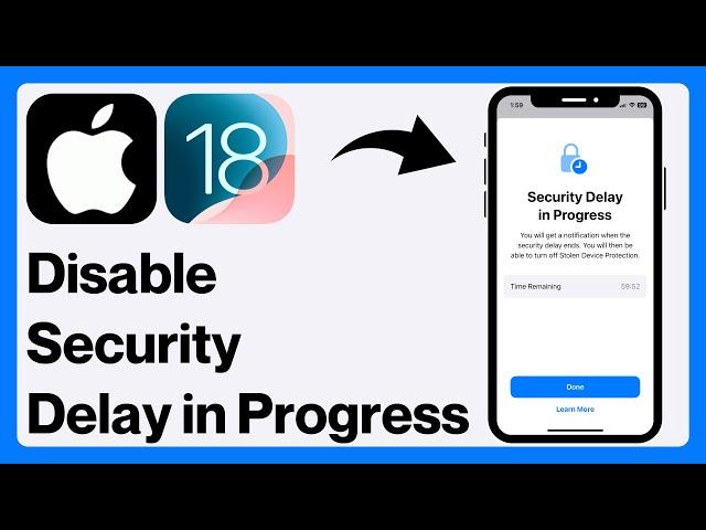 How To TURN OFF Security Delay in Progress on iPhone - iPad