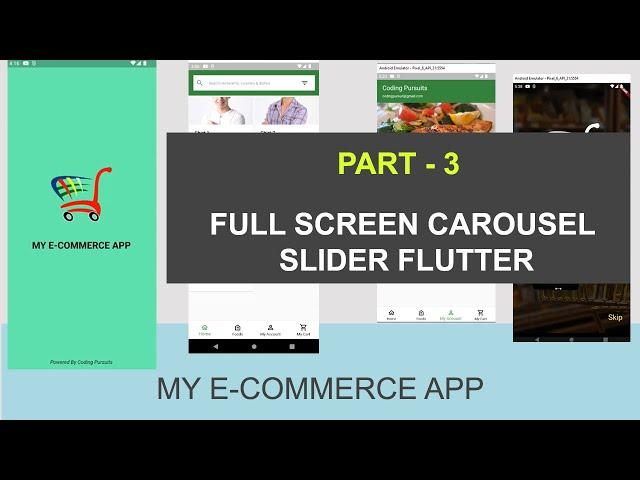 Full Screen Carousel Slider Flutter With Dot Indicator - 03 - Flutter eCommerce App With Firebase