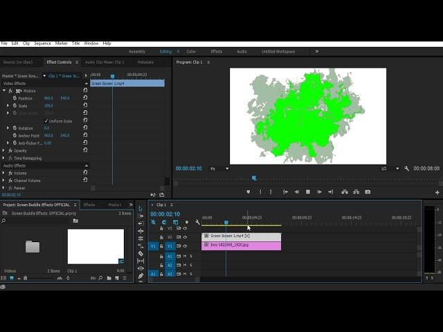 how to Use green screen in Adobe Premiere pro CC | Ink WaterColor Reveal VFX