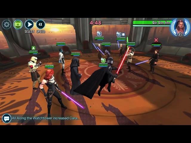 Darth Vader vs Qui Gon Jinn Omicron - SWGOH GAC