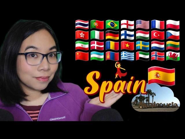 ASMR SPAIN IN DIFFERENT LANGUAGES (Breathy Whispers, Stuttering, Ear to Ear)  [33 Languages]