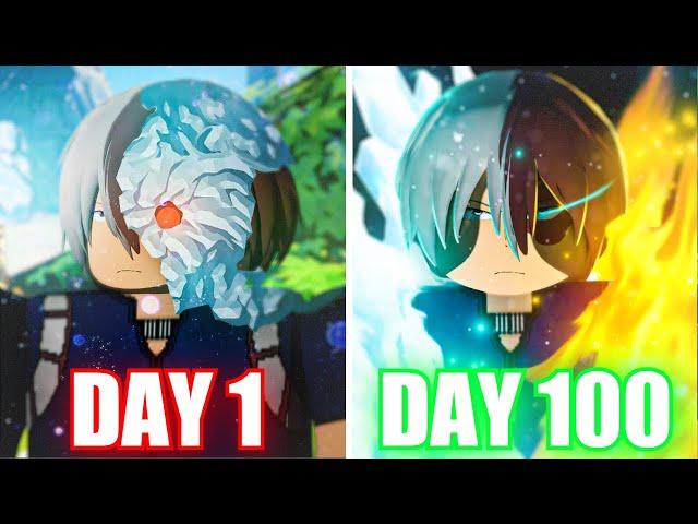 Spending 100 Days As SHOTO TODOROKI In This My Hero Academia Roblox Game...