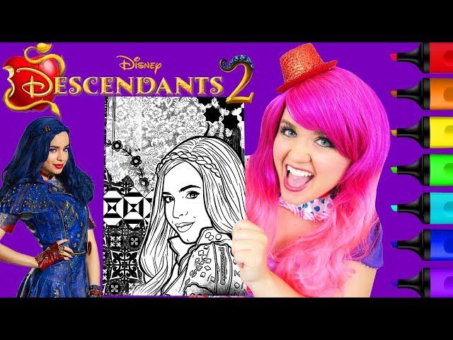 Coloring Evie Descendants 2 Disney Coloring Page Prismacolor Markers | KiMMi THE CLOWN