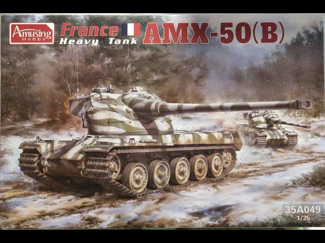 Amusing Hobby 1/35 AMX-50B, what's in the box.