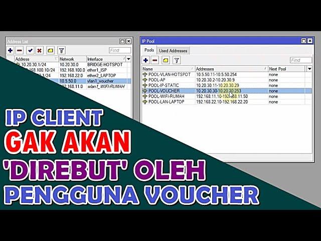 Membuat IP POOL Khusus AP, IP Static (Binding), Voucher Hotspot agar tidak Rebutan Alamat IP