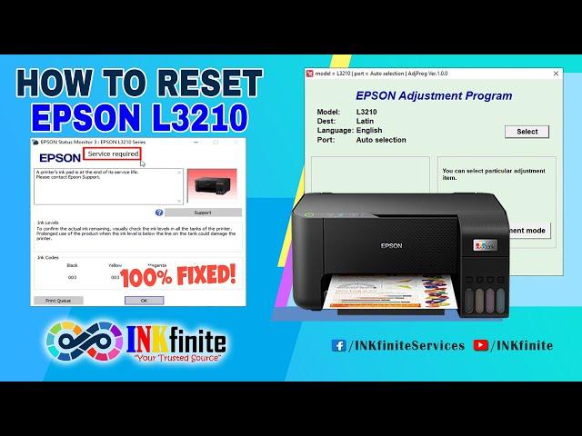 How to Reset EPSON L3210 Printer with Resetter | INKfinite