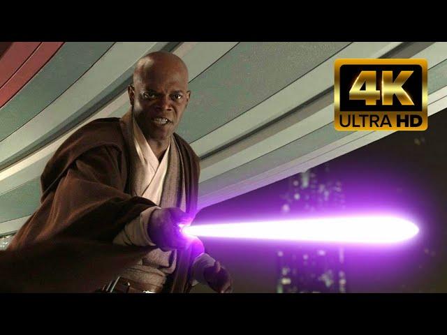 Star Wars: Revenge of the Sith (2005) - Mace Windu vs. Palpatine - 4k