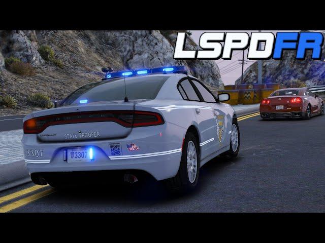 GTA 5 LSPDFR | GTR Runs From Trooper | Ohio State Highway Patrol | #lspdfr