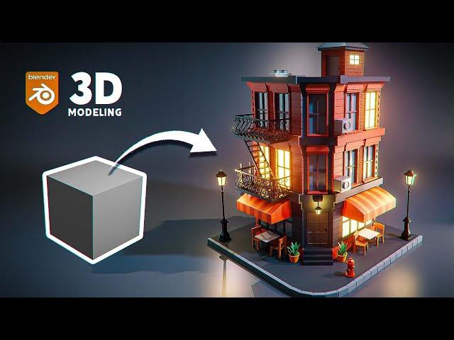 Modeling a Low Poly Building in Blender (Timelaps)