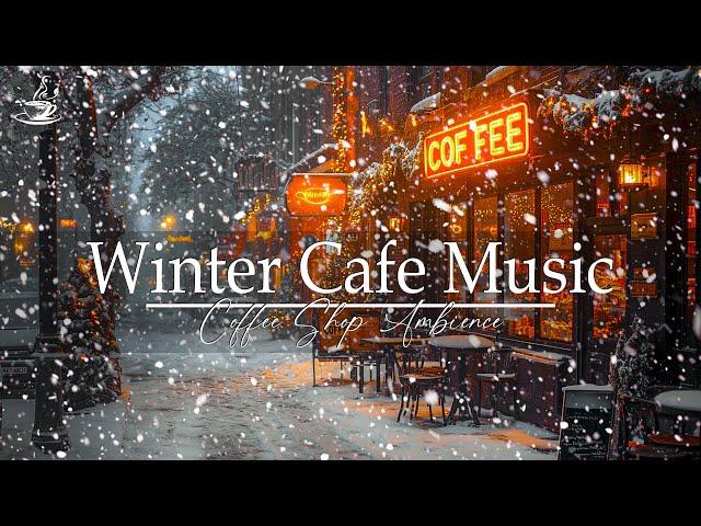 Winter Light Jazz ️ Cozy Café Vibes with Snowfall & Relaxing Jazz Instrumentals 