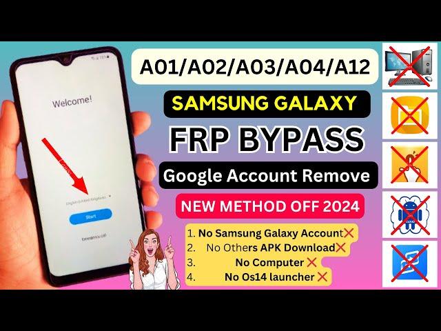 All Samsung A01,A02,A03,A04,A12 Frp Bypass Android 11 | 2024 Remove FRP Lock | Google Account Bypass