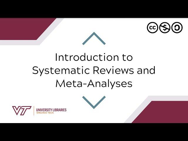 Introduction to Systematic Reviews and Meta-Analyses | Evidence Synthesis Series