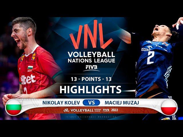 Nikolay Kolev vs Maciej Muzaj | Bulgaria vs Poland | Highlights | Men's VNL 2022 ( HD )