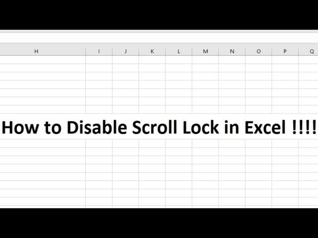 Arrow keys not working in Excel | Scroll Lock Disable