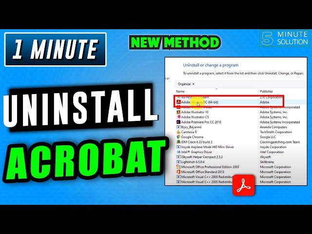 How to uninstall adobe acrobat 2024 | Remove adobe Acrobat